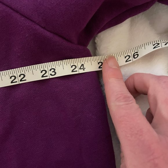 Women's Size XL Purple Hoodie Loose Sweatshirt W/ White & Silver Lettering Excel - Picture 11 of 14